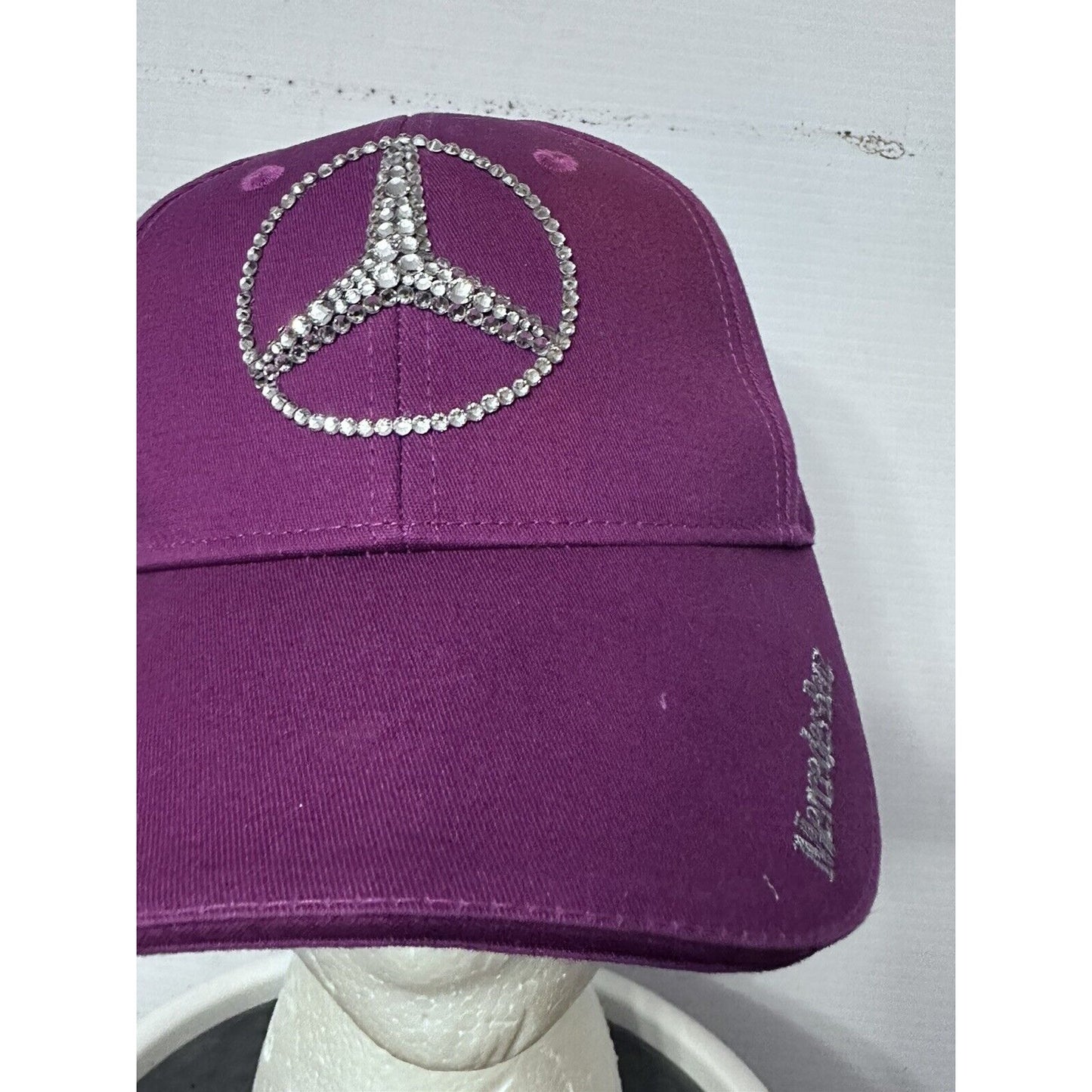 Mercedes Benz Bling 3D Logo Hat Cap With Crystals  Pink Adjustable