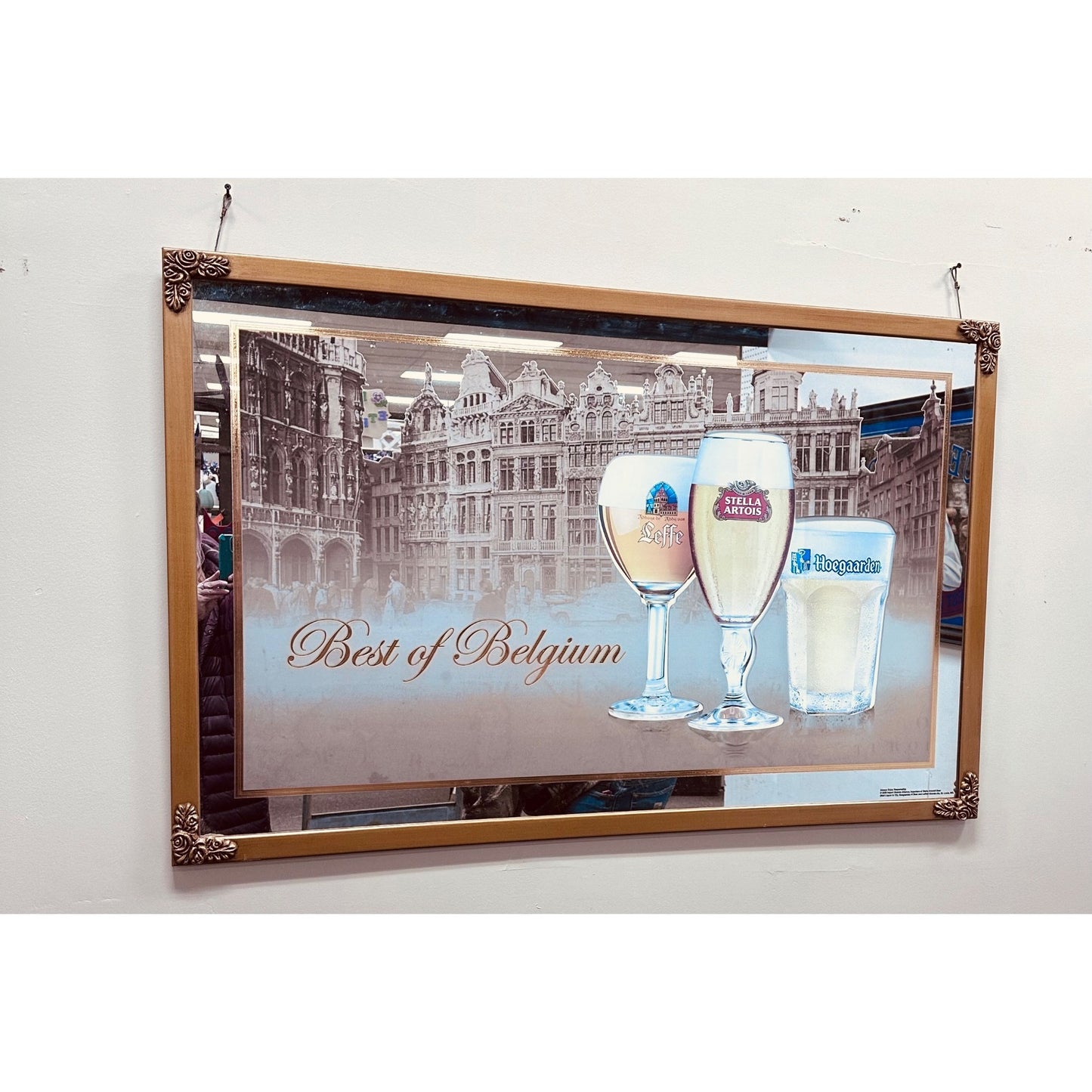 Best Of Belgium Beer Mirror Sign  Leffe Stella Artois Hoegaarden 32x50