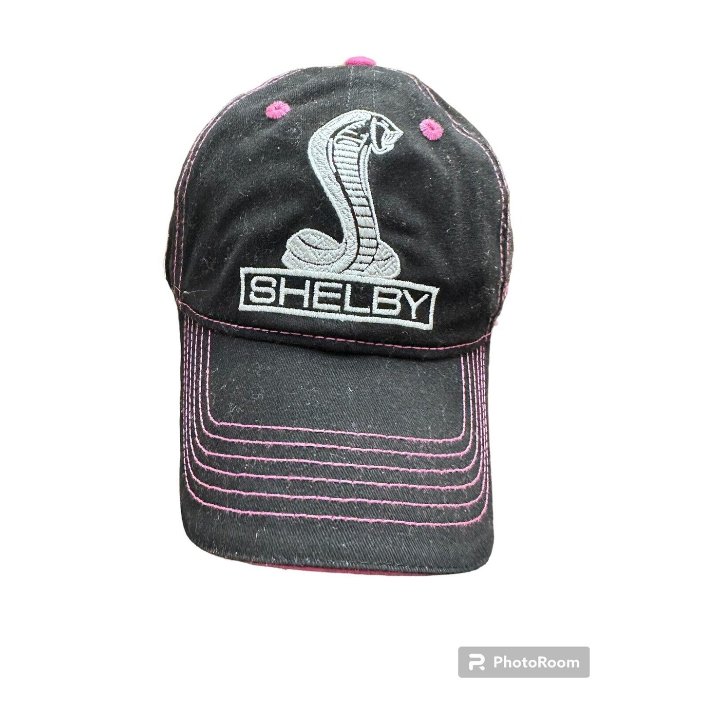 Shelby Mustang Hat Cap w/ Gray Embroidered Snake Cobra Logo black pink