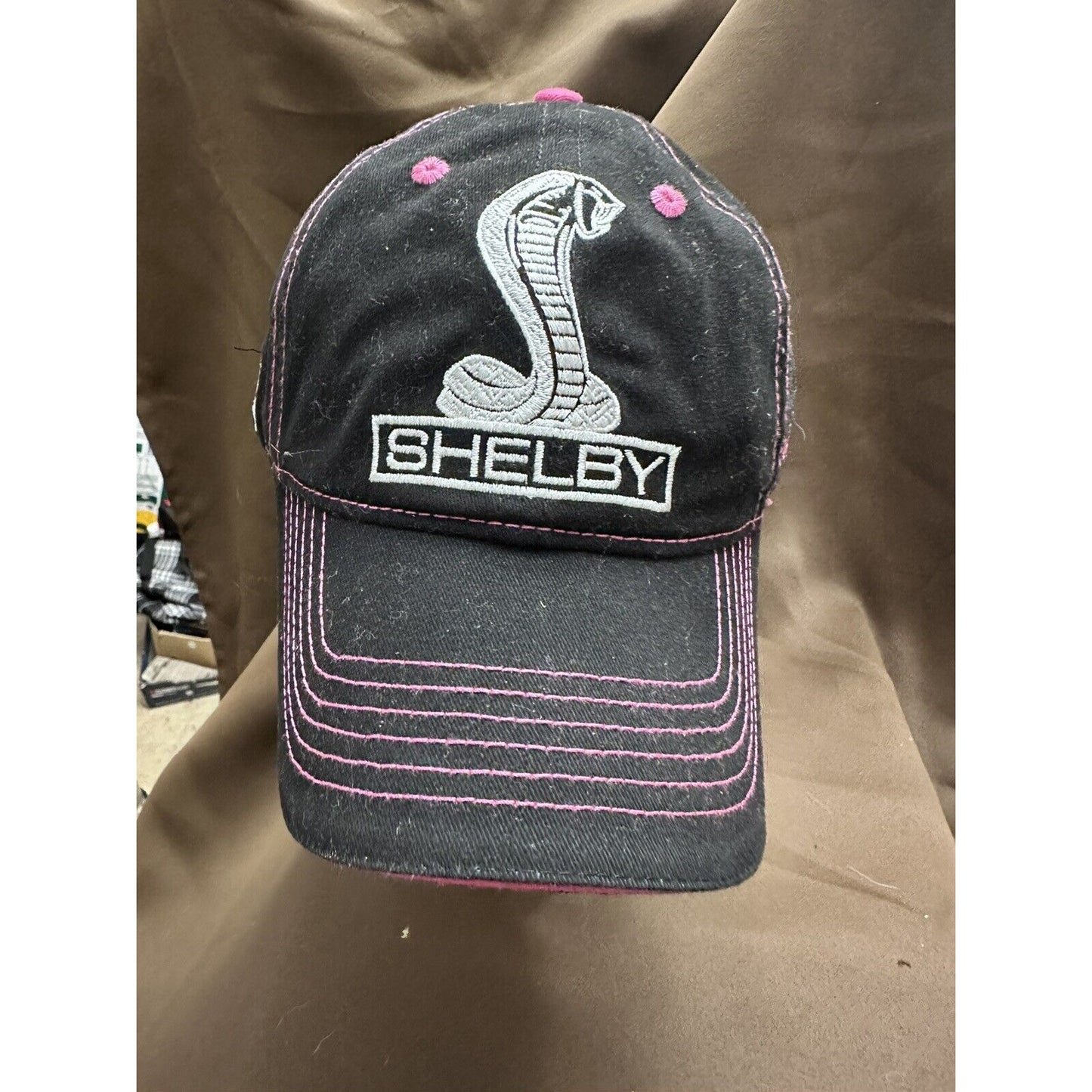 Shelby Mustang Hat Cap w/ Gray Embroidered Snake Cobra Logo black pink