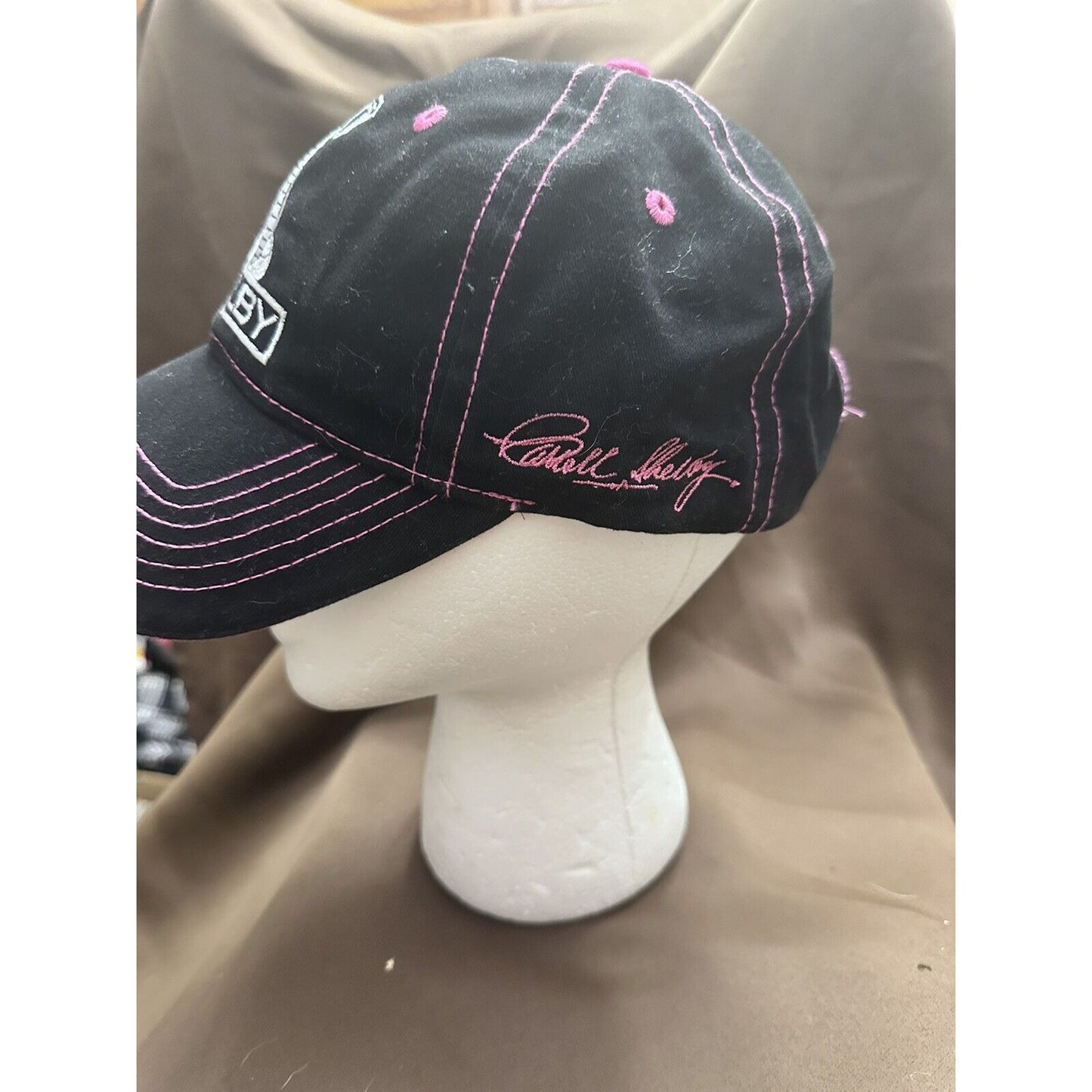 Shelby Mustang Hat Cap w/ Gray Embroidered Snake Cobra Logo black pink