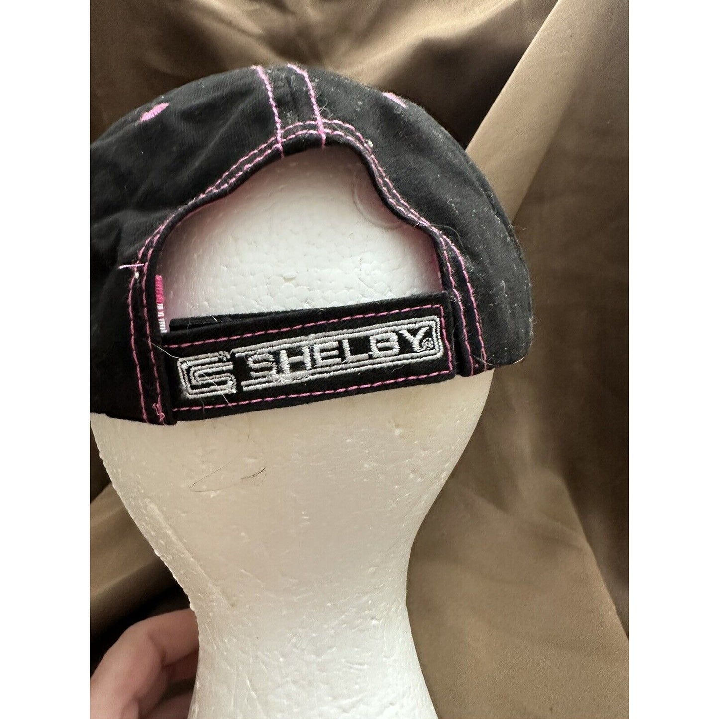 Shelby Mustang Hat Cap w/ Gray Embroidered Snake Cobra Logo black pink