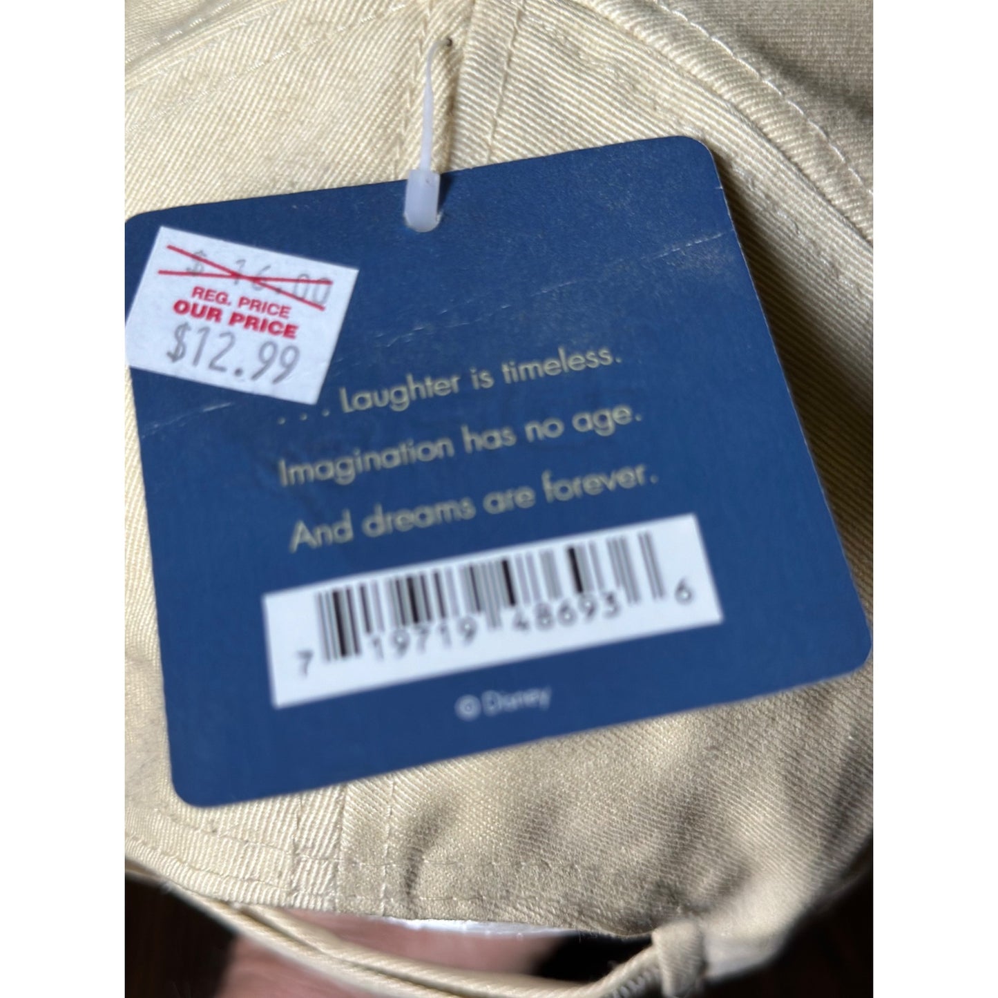 Disney Beige Mickey Mouse Baseball Cap tags