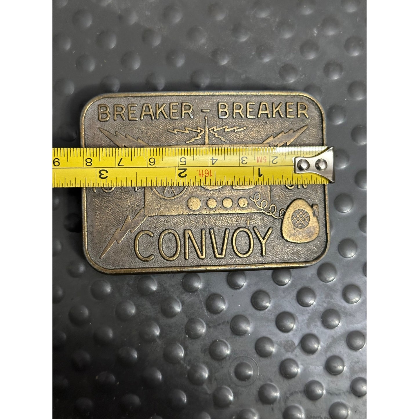 Breaker Breaker 10-4 CB Convoy Belt Buckle - Vintage Brass Truckers