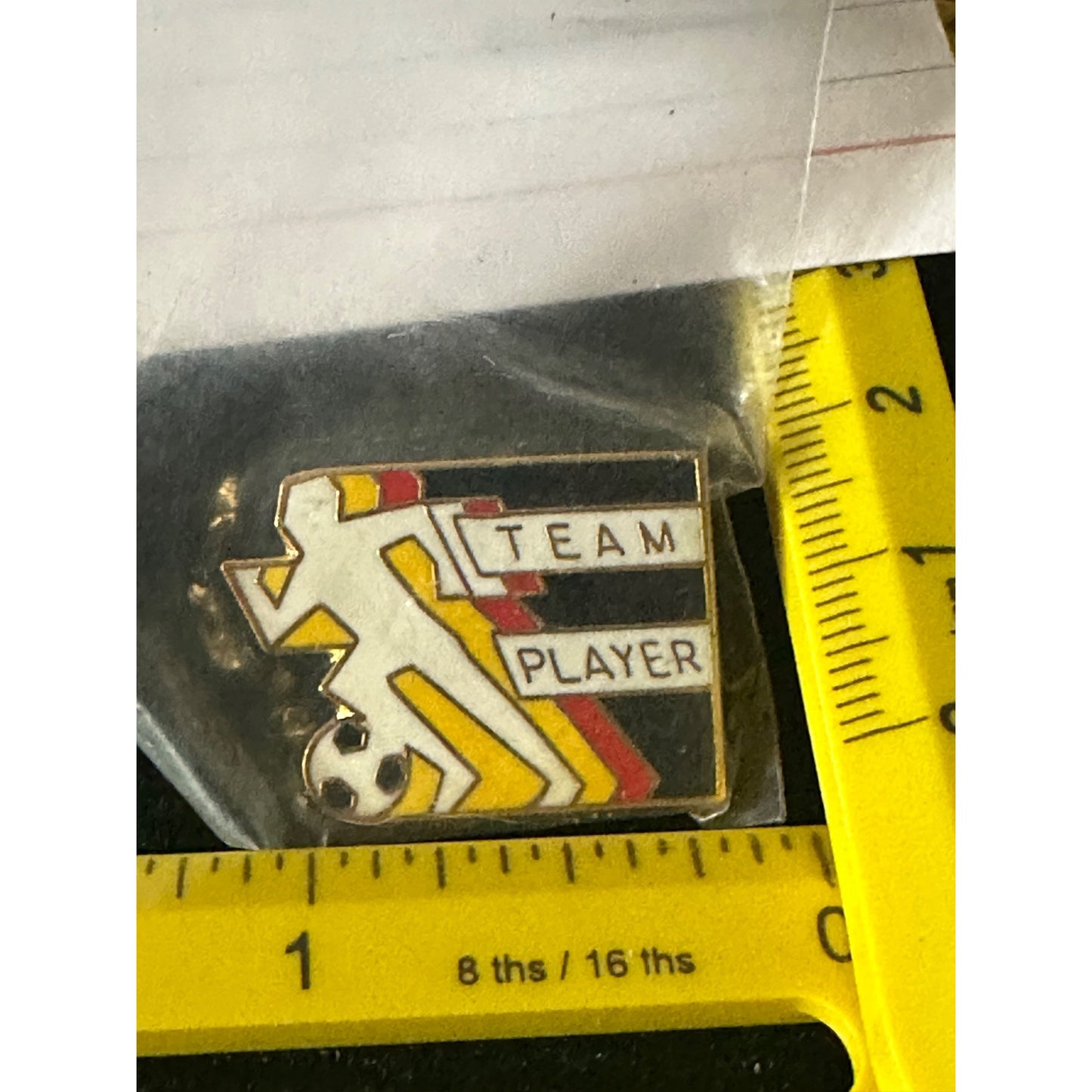 Team Player Soccer Pin Badge vintage enamel pin