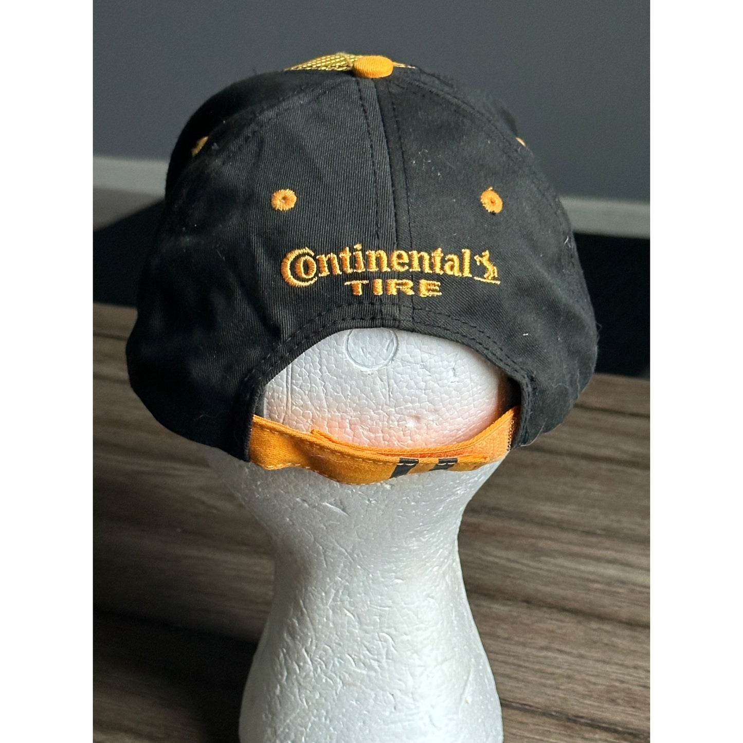 Continental Tire Yellow & Black Mesh Trucker Hat  Horse logo Adjustable Cap