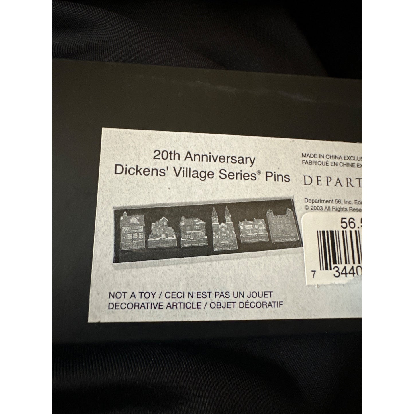 20th Anniversary Dickens Village Series History Pins Set Of 6 Collectible
