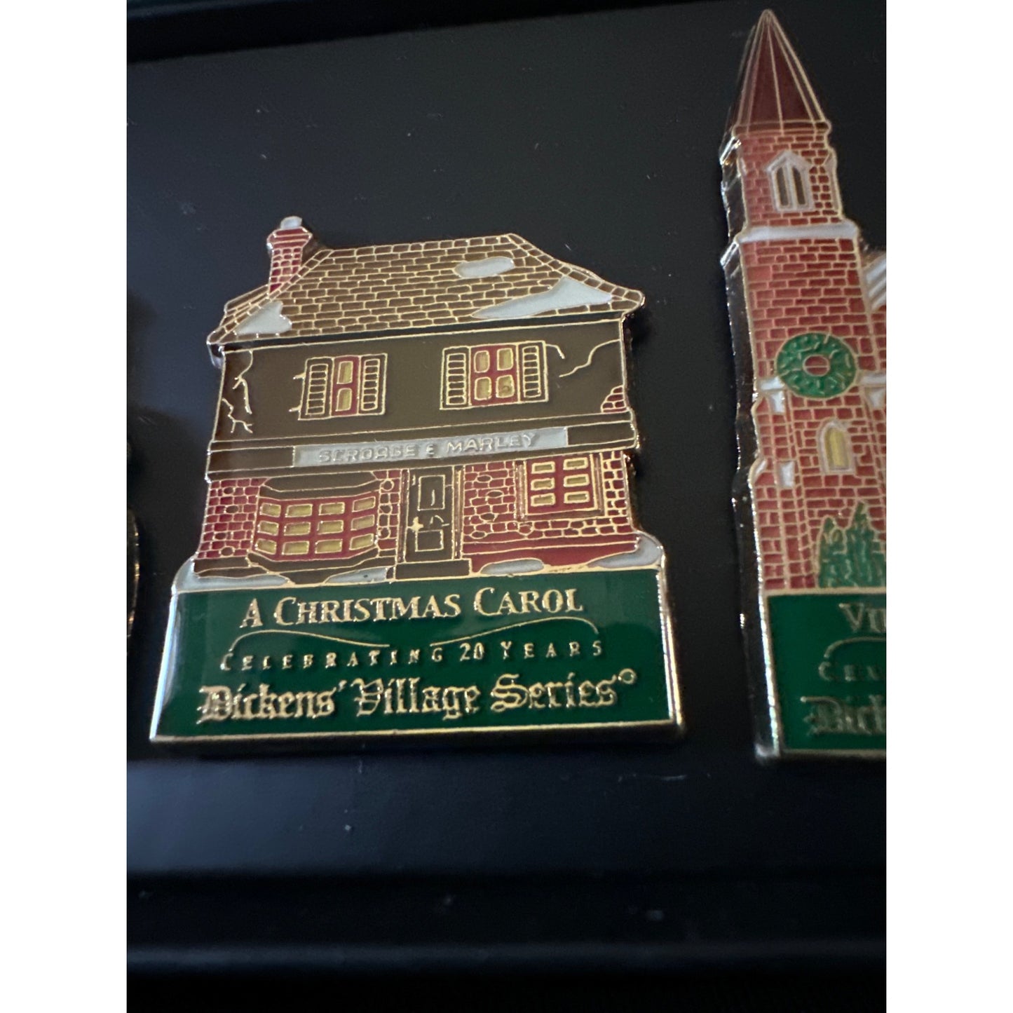 20th Anniversary Dickens Village Series History Pins Set Of 6 Collectible