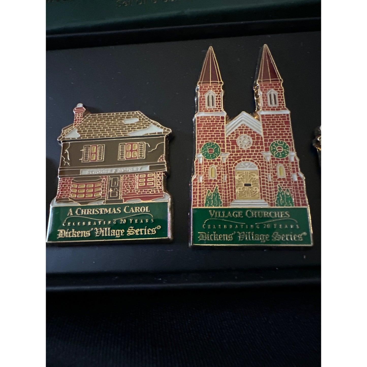 20th Anniversary Dickens Village Series History Pins Set Of 6 Collectible