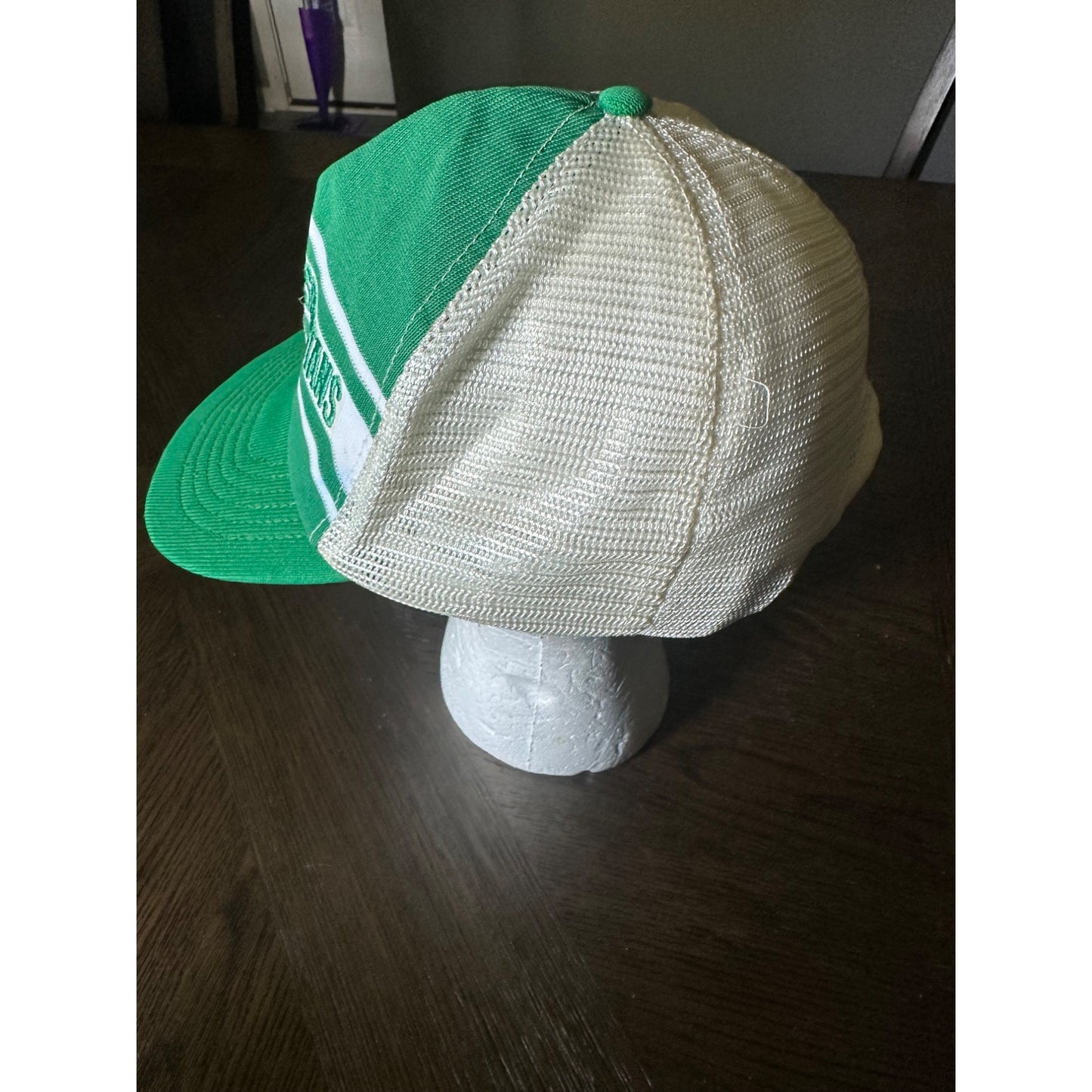 Spartans Mesh Trucker Hat Green & White One Size Fits 6 7/8 - 7 3/4 Snapback Made In USA