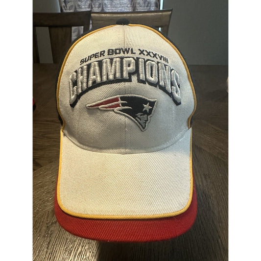 New England Patriots Hat Super Bowl XXXVIII 38 Champions Ball Cap NFL Reebok