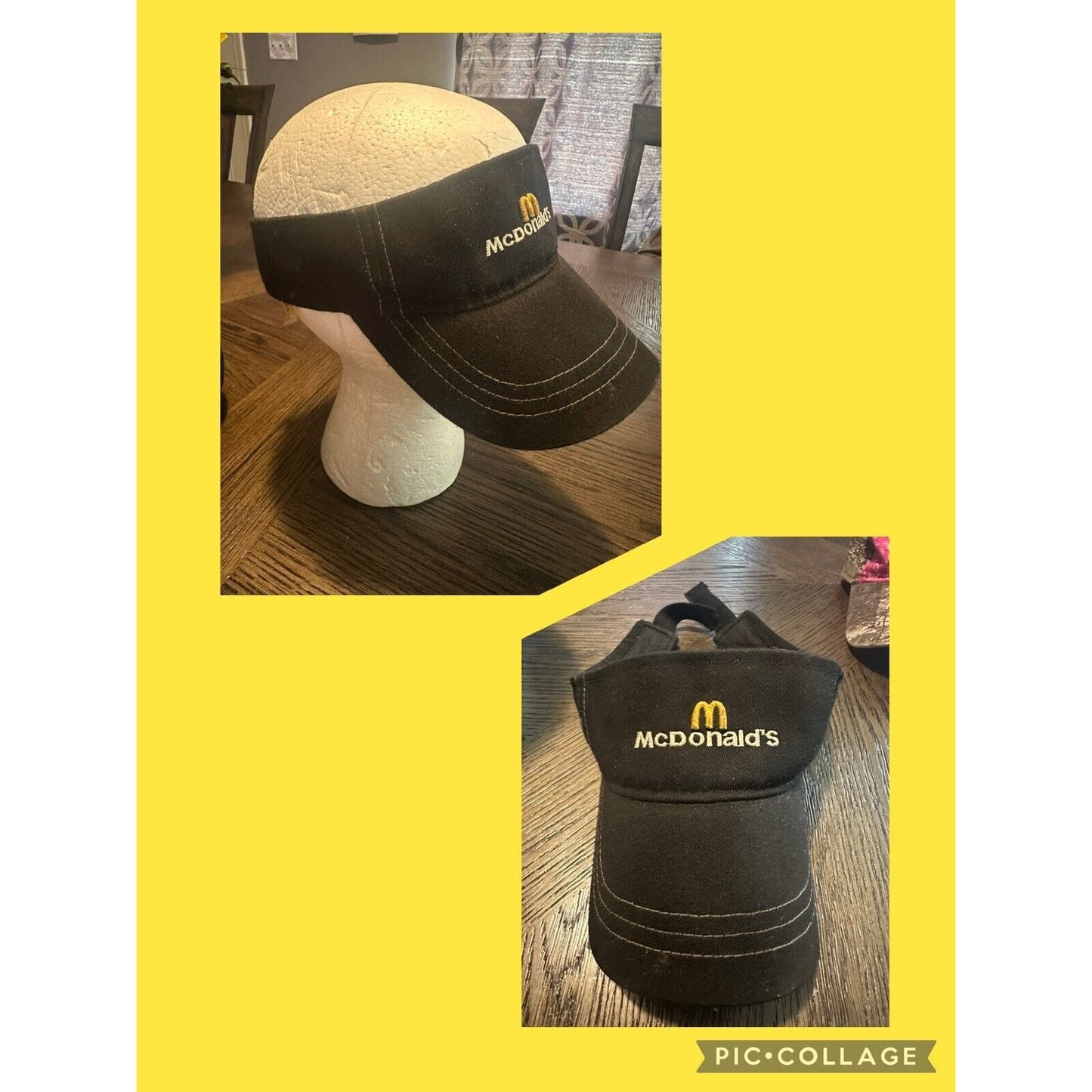 McDonalds Sun Visor Hat Cap Worker Employee Replacement Black Small