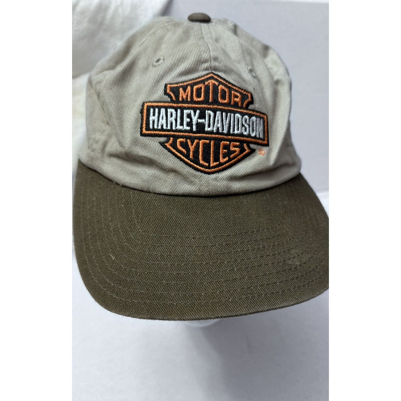 Harley Davidson America Needle Khaki Brown Hat Official Vintage