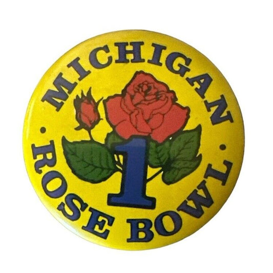 U of M Michigan Football Rose Bowl 1 Pinback Pin Button 2.5"