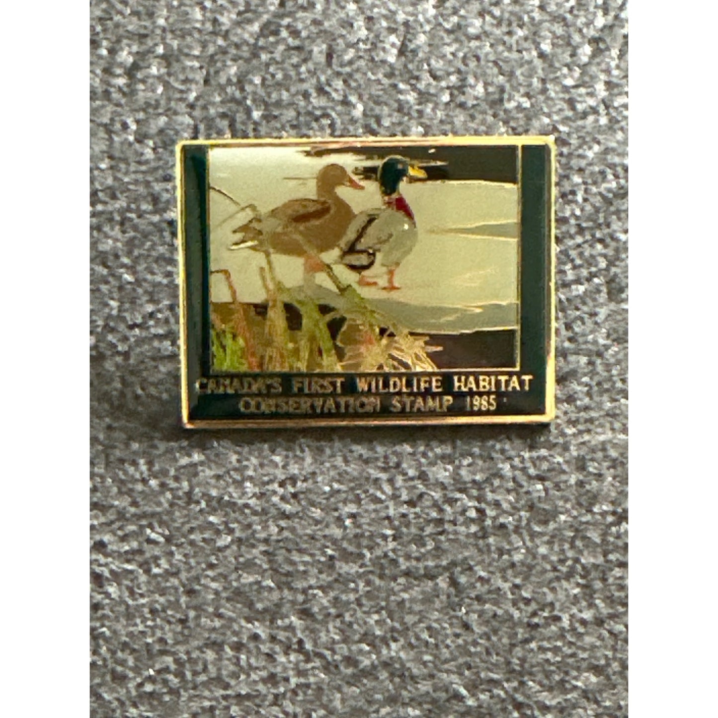 Canadas First Wildlife Habitat Conservation Stamp Pin 1985