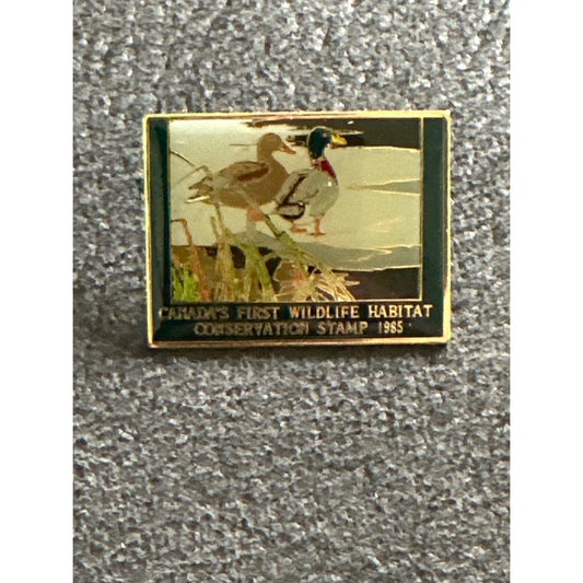 Canadas First Wildlife Habitat Conservation Stamp Pin 1985