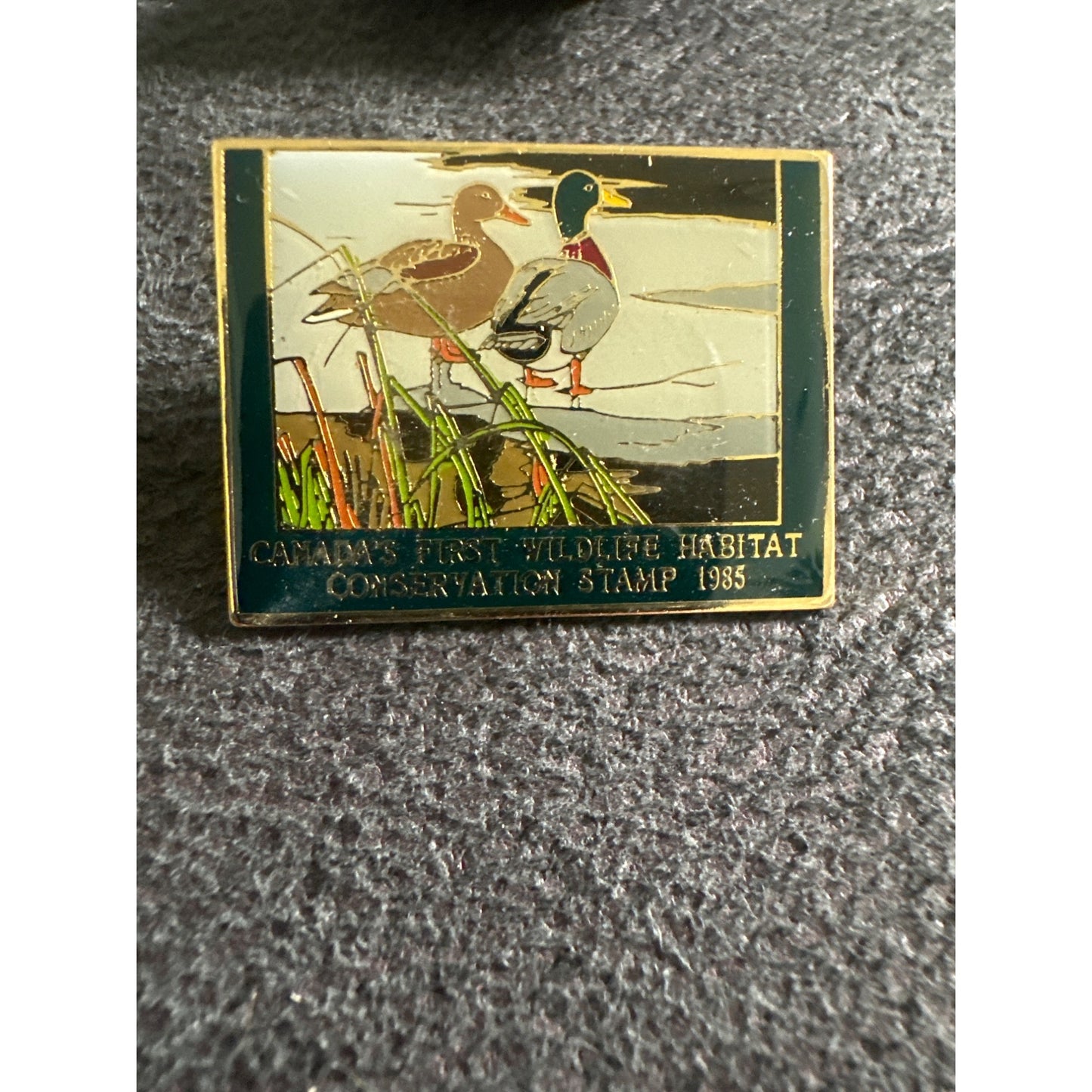 Canadas First Wildlife Habitat Conservation Stamp Pin 1985