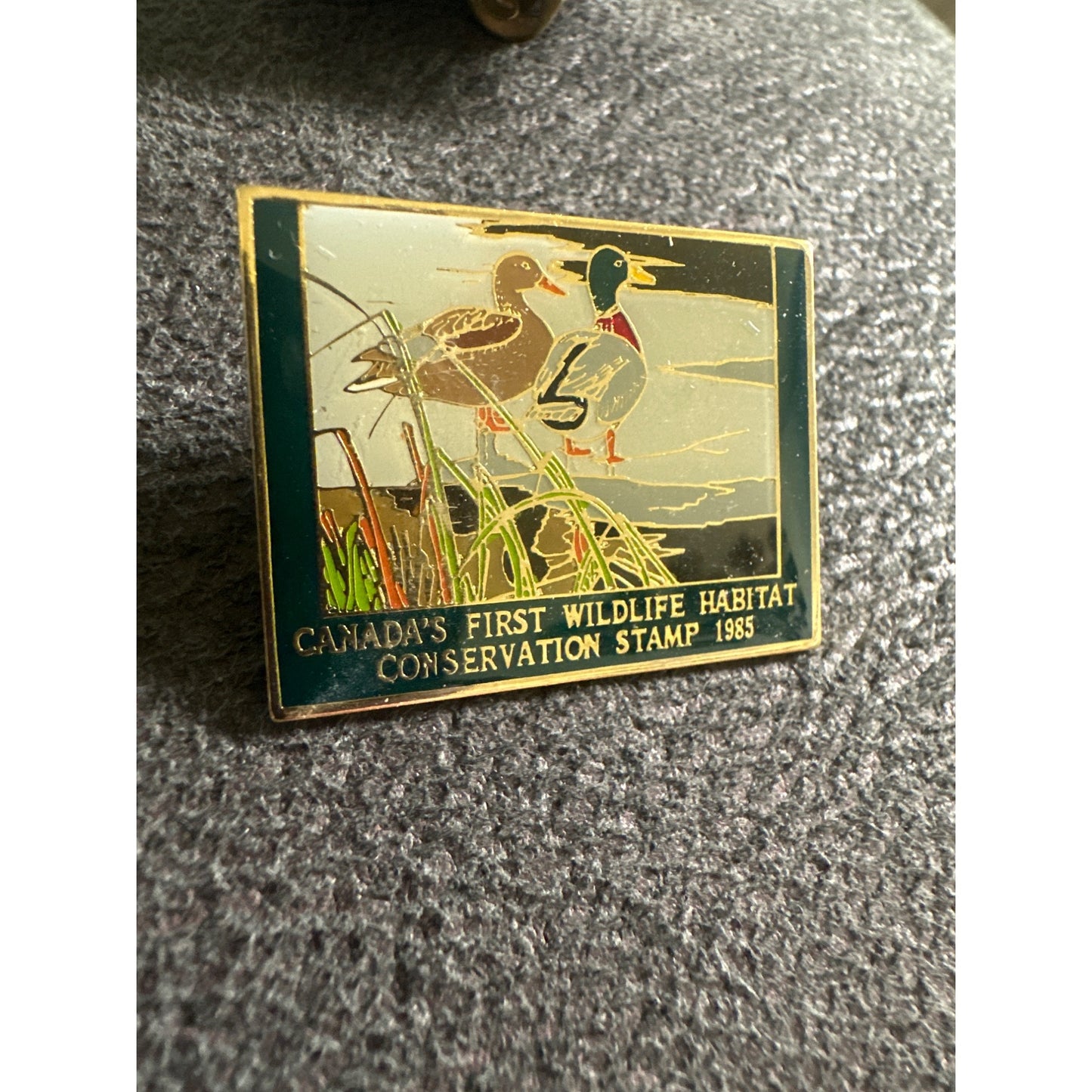 Canadas First Wildlife Habitat Conservation Stamp Pin 1985