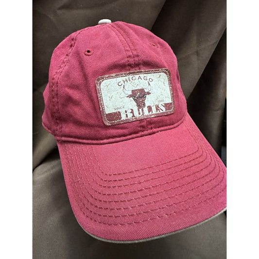 The Game Red Chicago Bulls Patch Distressed Adjustable Hat