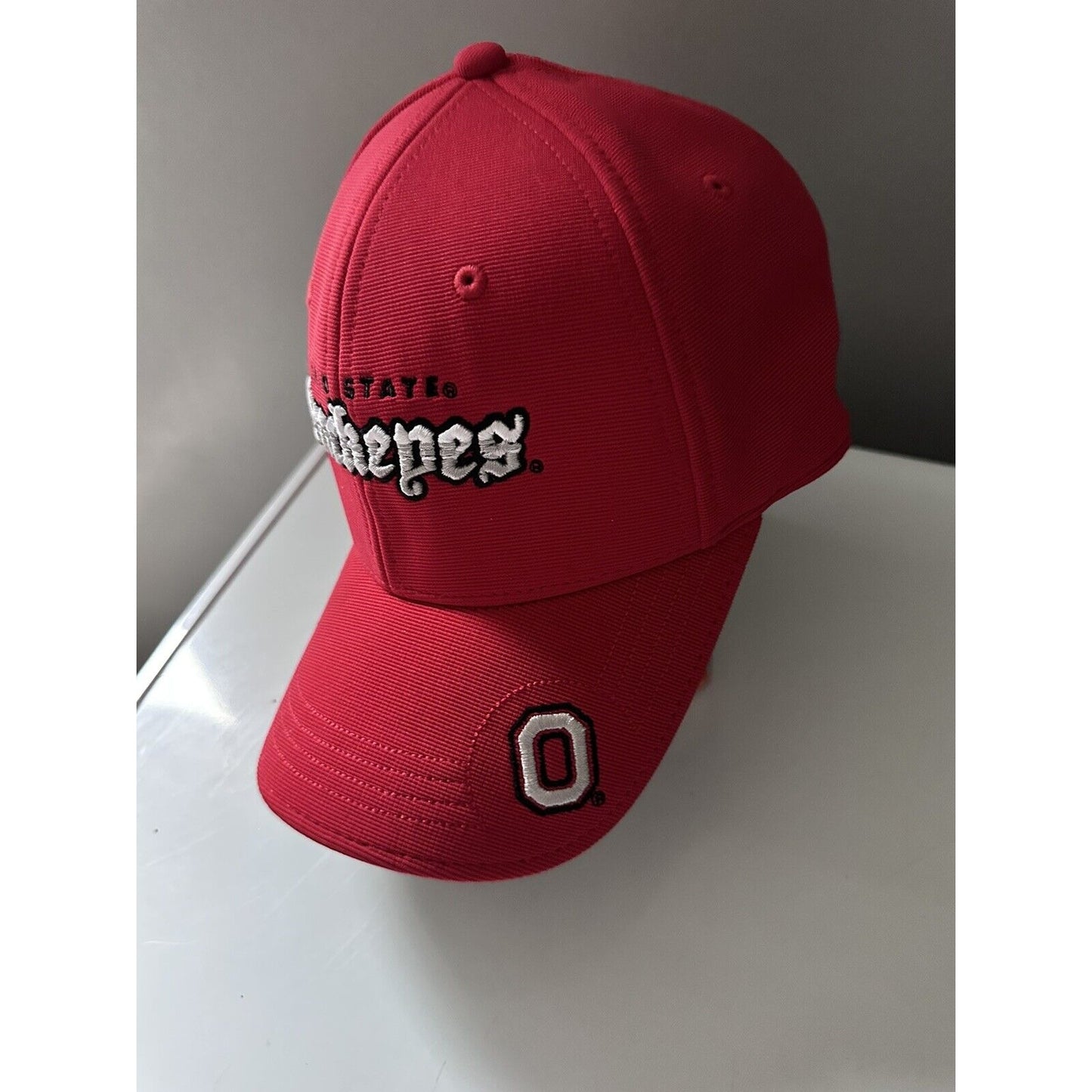 Ohio State University Buckeyes Hat Adjustable Script Spelled Out RED Football