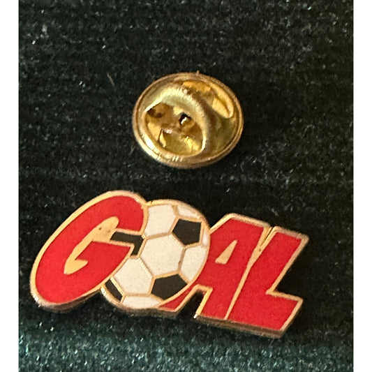 Soccer Goal Lapel Pin red white