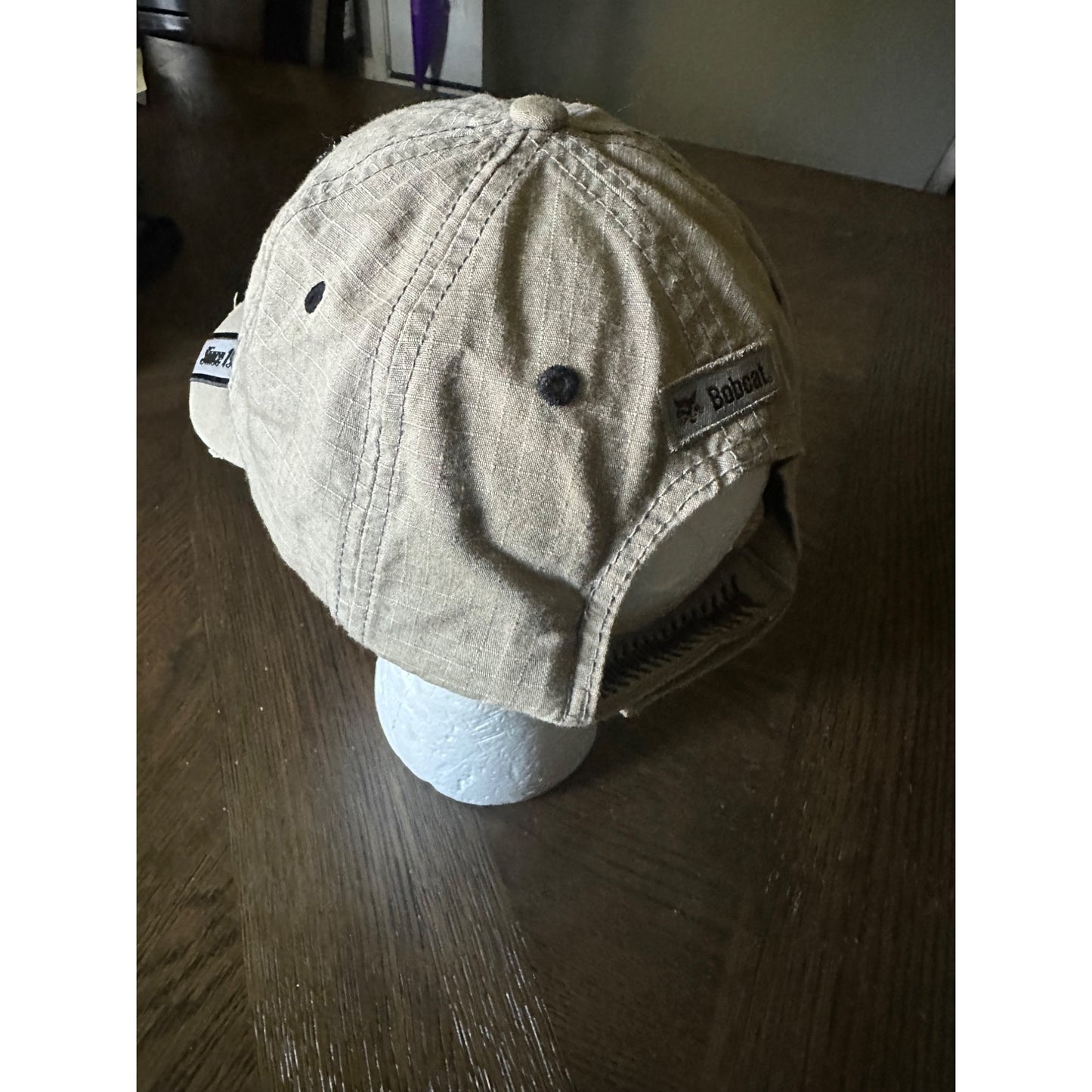 Bobcat Branded Beige Cap With Logo Patch - One Size 100% Cotton Since 1958