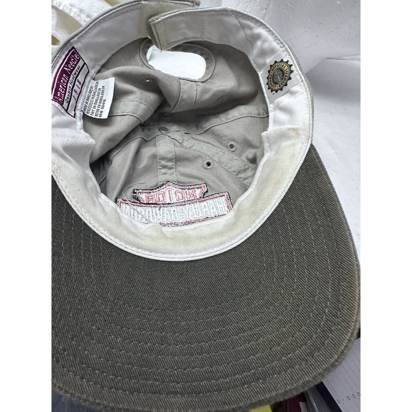 Harley Davidson America Needle Khaki Brown Hat Official Vintage