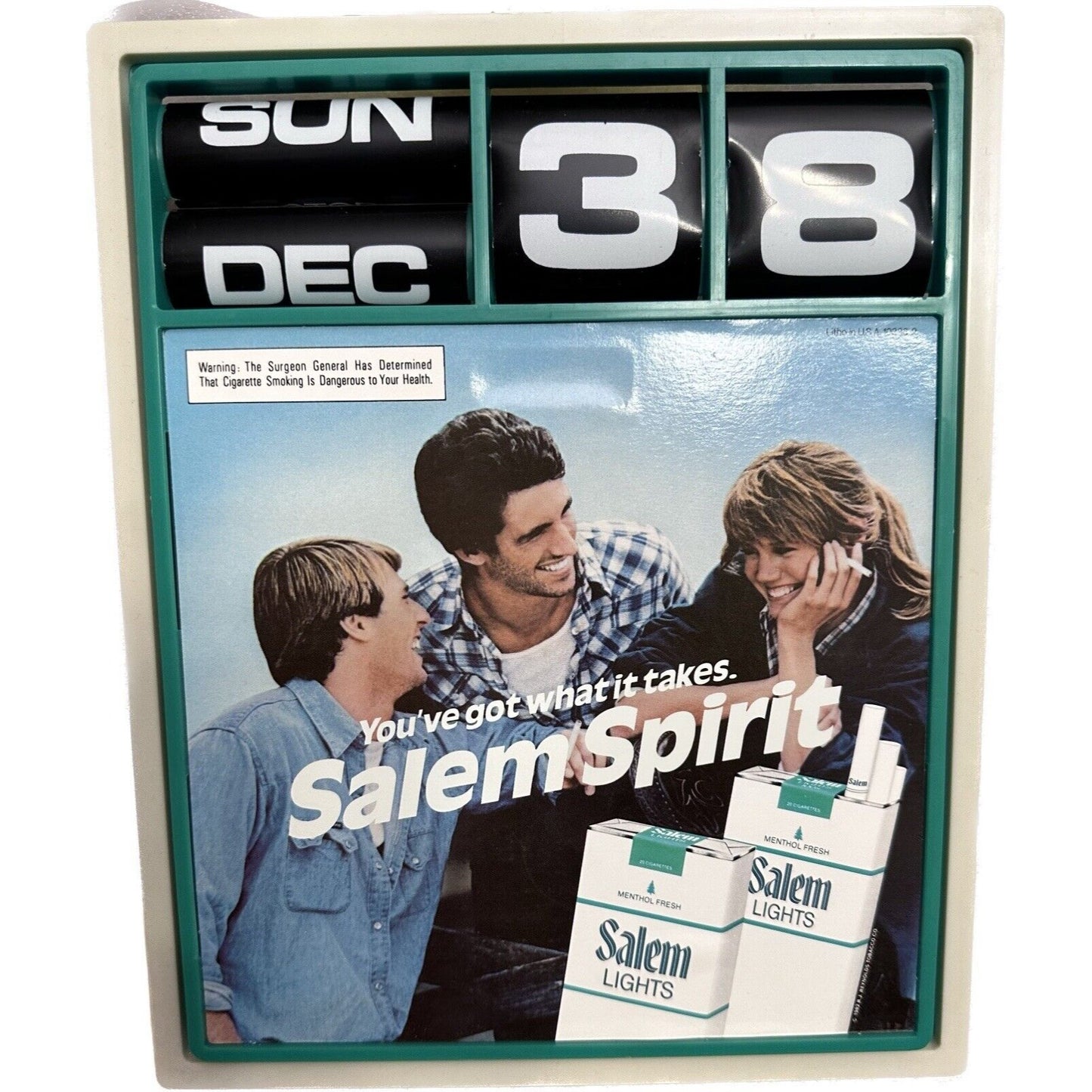 Salem Spirit Cigarettes Wall Countertop Calendar - Plastic Tobacco Ad