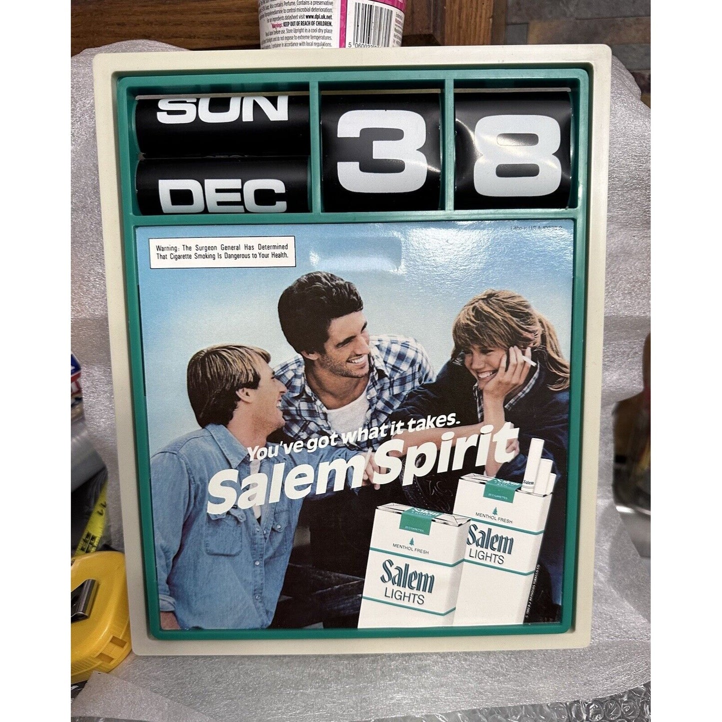 Salem Spirit Cigarettes Wall Countertop Calendar - Plastic Tobacco Ad