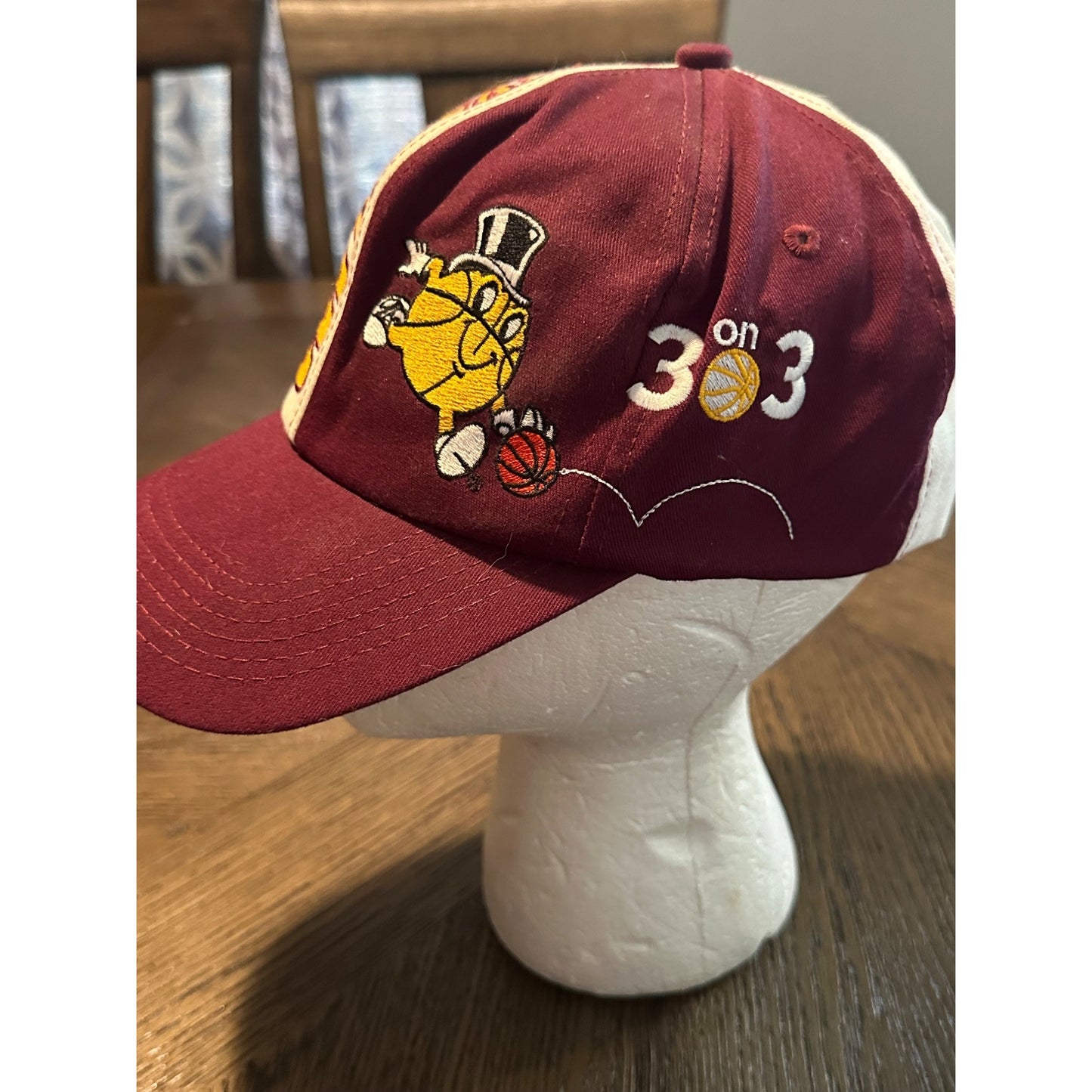 Gus Macker red yellow Basketball Snapback Hat spellout