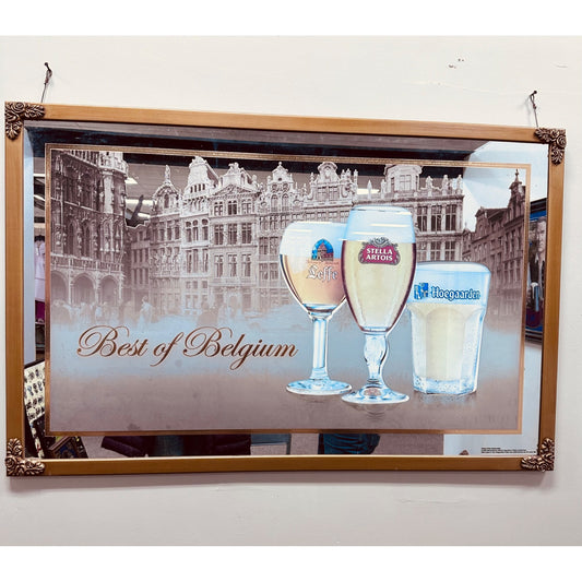 Best Of Belgium Beer Mirror Sign  Leffe Stella Artois Hoegaarden 32x50