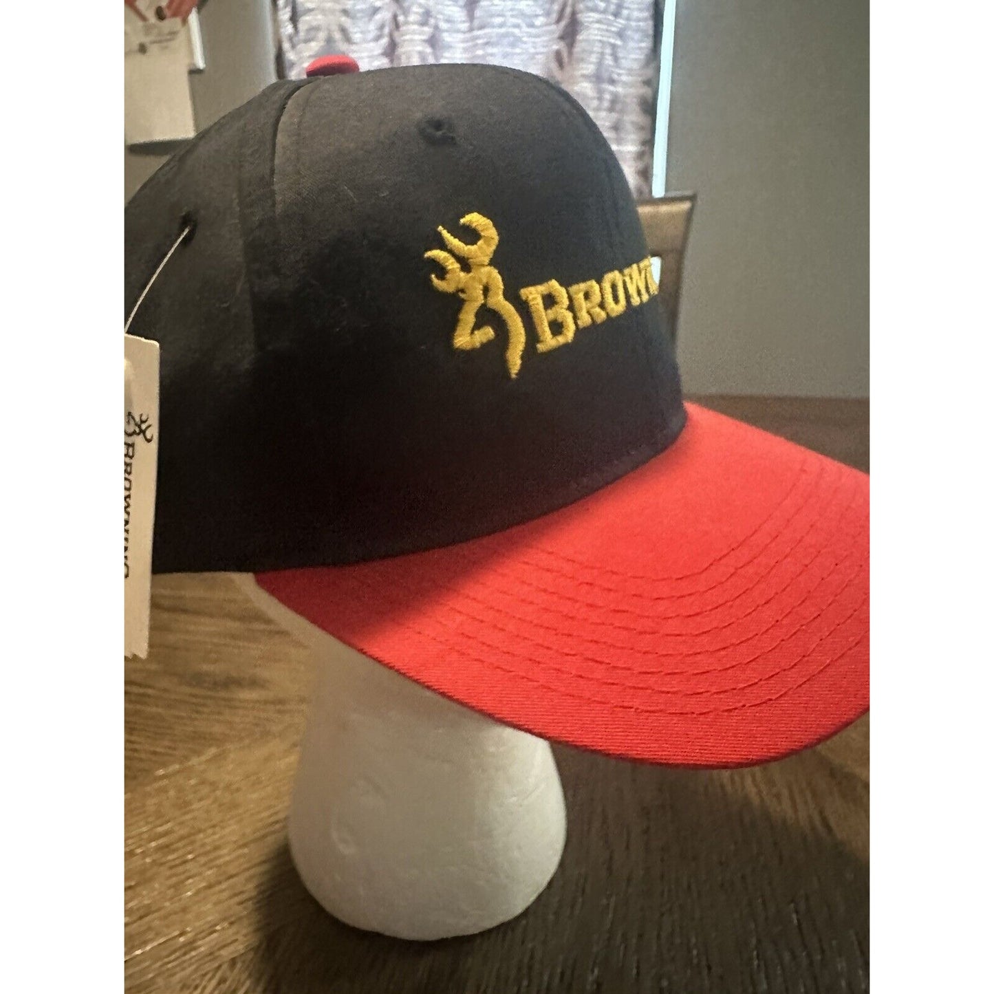 Browning Hat Cap Adult Black Red Gold Snapback Hunting Guns 90s Vintage New with tags