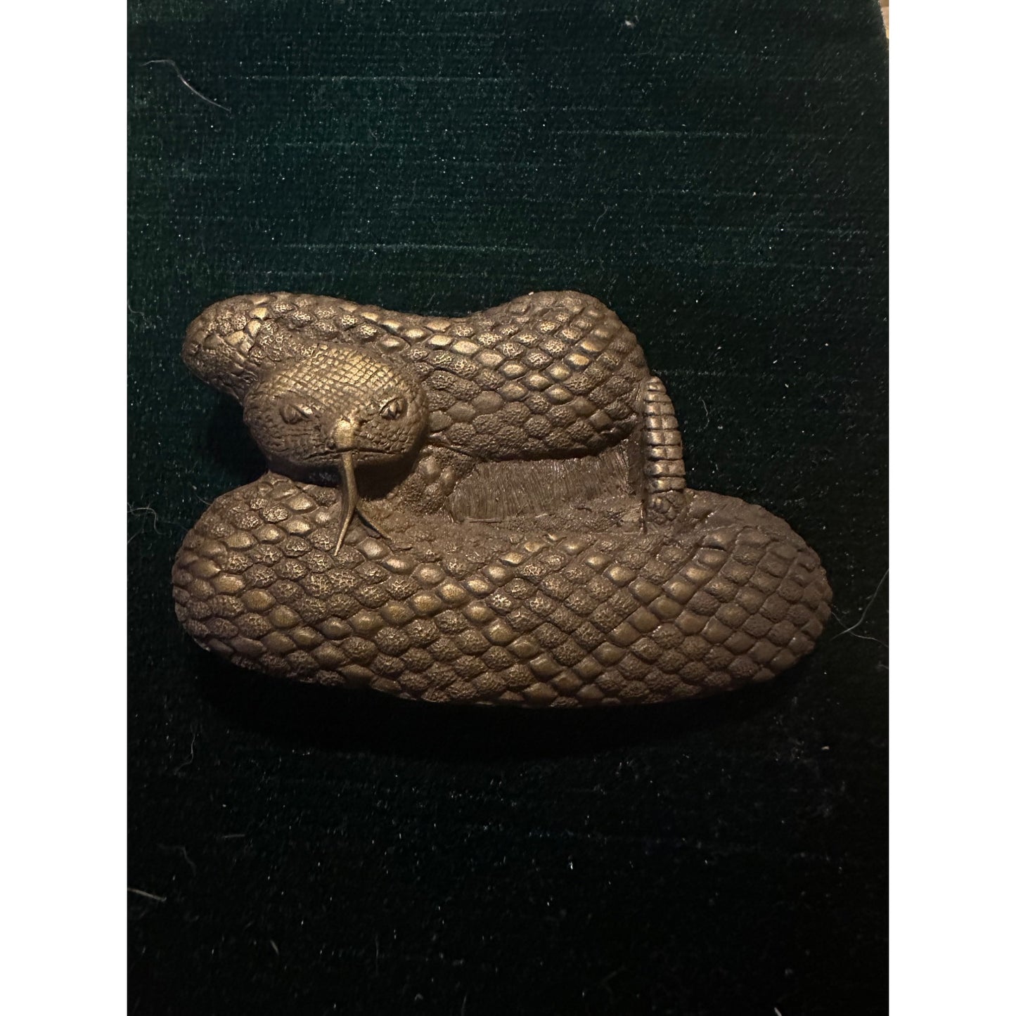 Rattlesnake Belt Buckle - 1978 Great American Brass Works - 3" x 3.5"