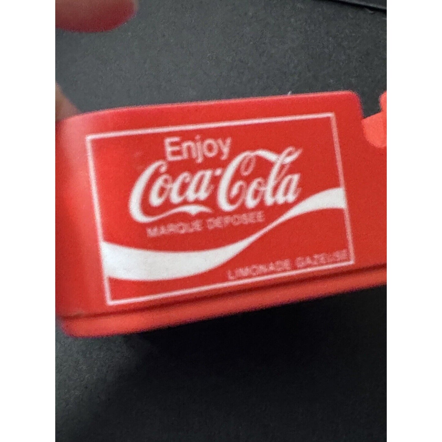 Enjoy coca cola Square ashtray Trink Buvez enjoy International Languages