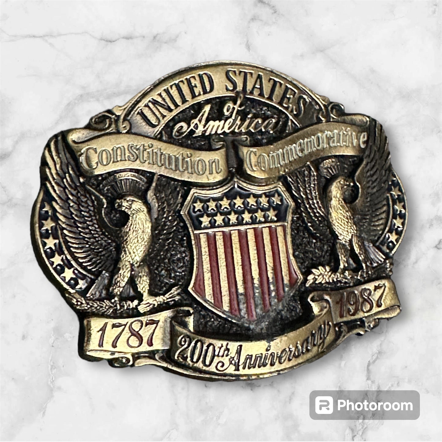 United States Of America Constitution Commemorative Belt Buckle 1787-1987 Limited Edition