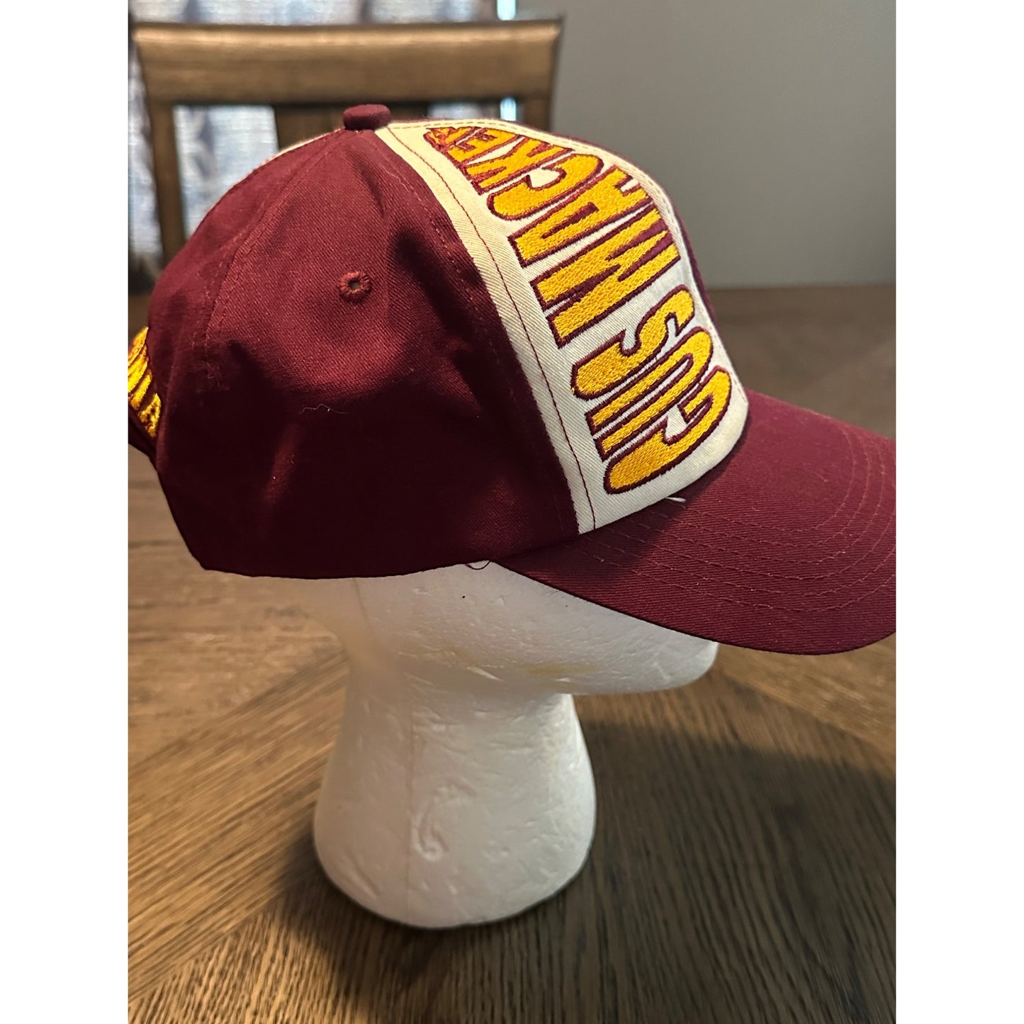 Gus Macker red yellow Basketball Snapback Hat spellout