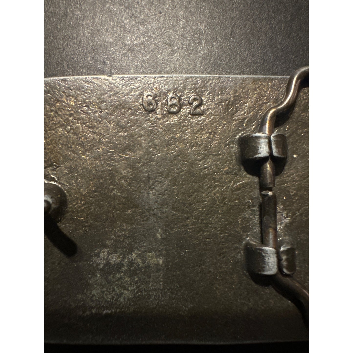 Engraved Ship Design Leather & Metal Belt Buckle Rectangular Western Style