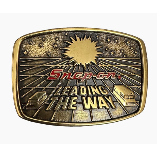 Snap-On Limited Edition 1983 Solid Brass Belt Buckle "Leading The Way"