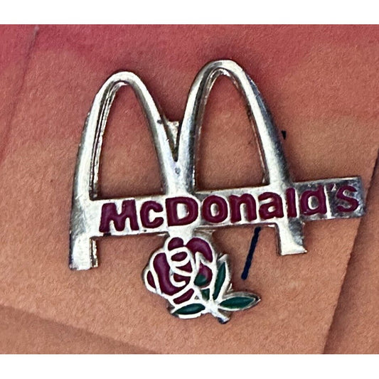 McDonald's Golden Arches & Red Rose Lapel Pin