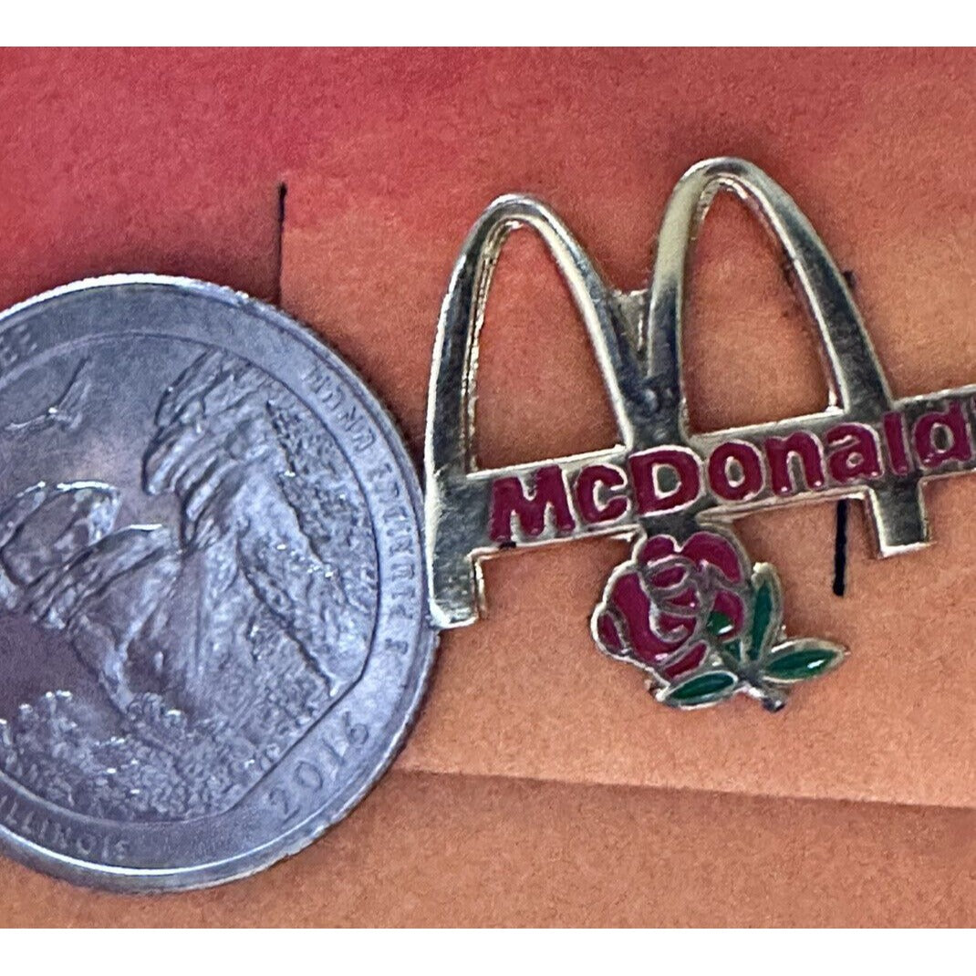 McDonald's Golden Arches & Red Rose Lapel Pin