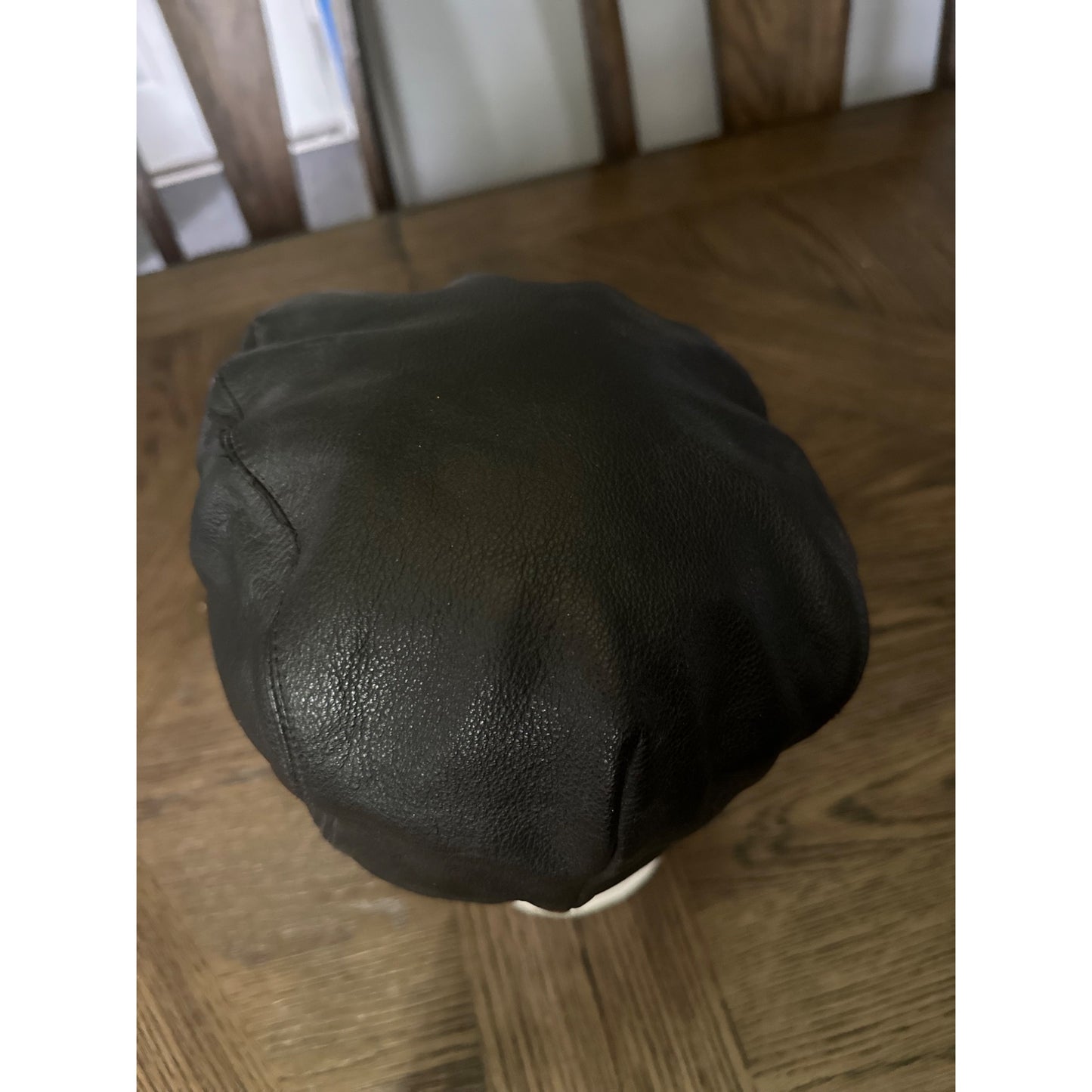 Genuine Leather Newsboy Cap By A. Adams & Spire size  Medium  Black