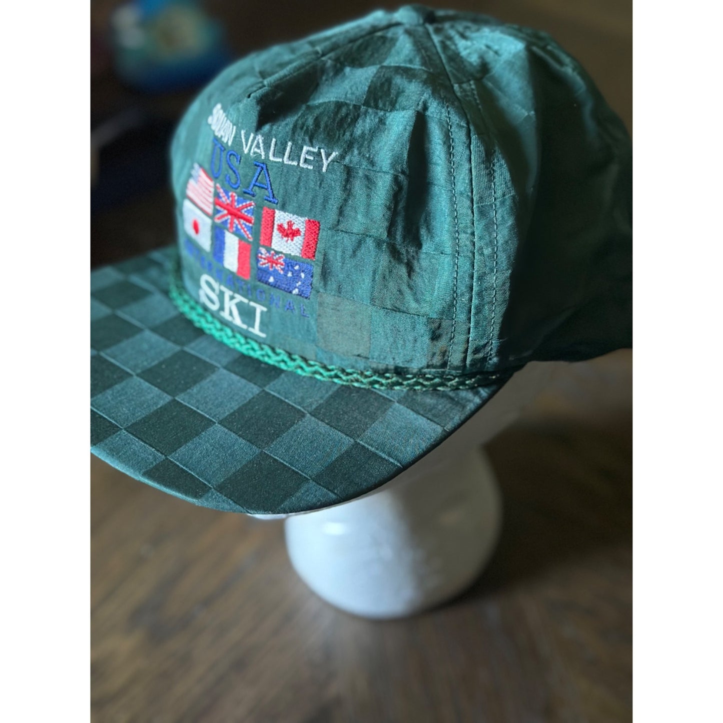 Squaw Valley USA International flags Ski Embroidered Cap checkered hat