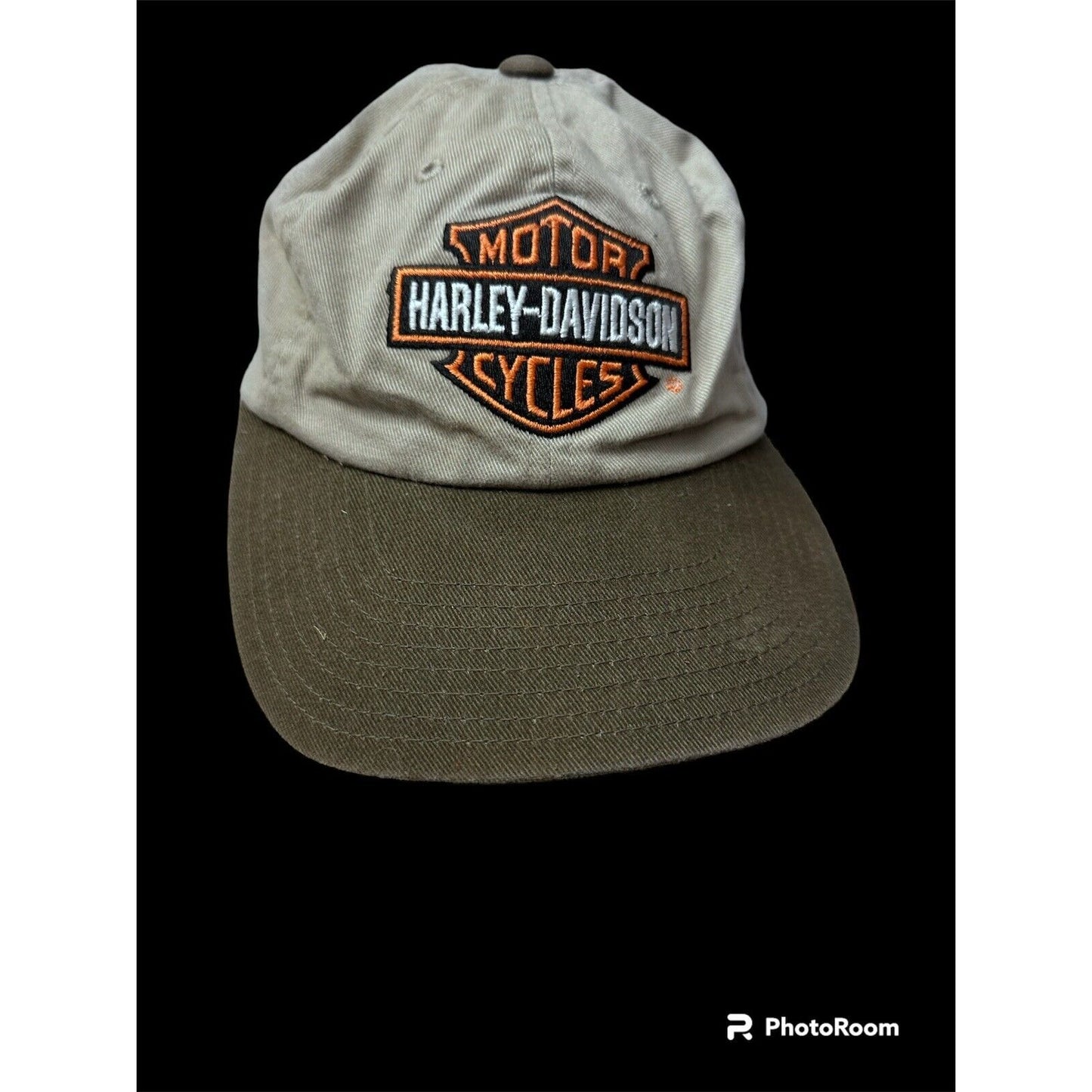 Harley Davidson America Needle Khaki Brown Hat Official Vintage