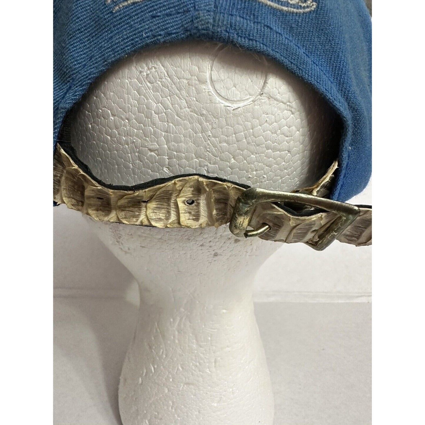 Detroit Lions Hat Snake Skin brim Mitchell Ness Nostalgia NFL vintage Strap Cap