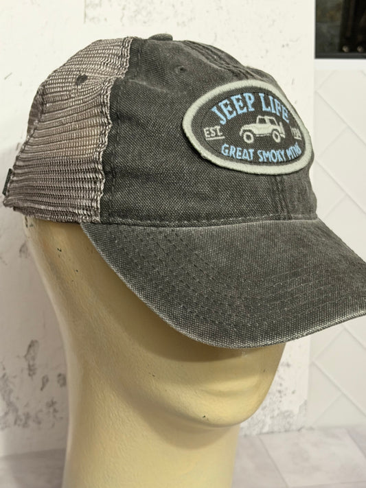 Legacy Jeep Life Great Smoky Mountains Trucker Hat Charcoal Grey Snapback Cap