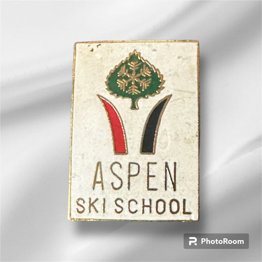 ASPEN SKI SCHOOL Vintage Souvenir Mountain Resorts Travel Lapel Hat Pin Colorado