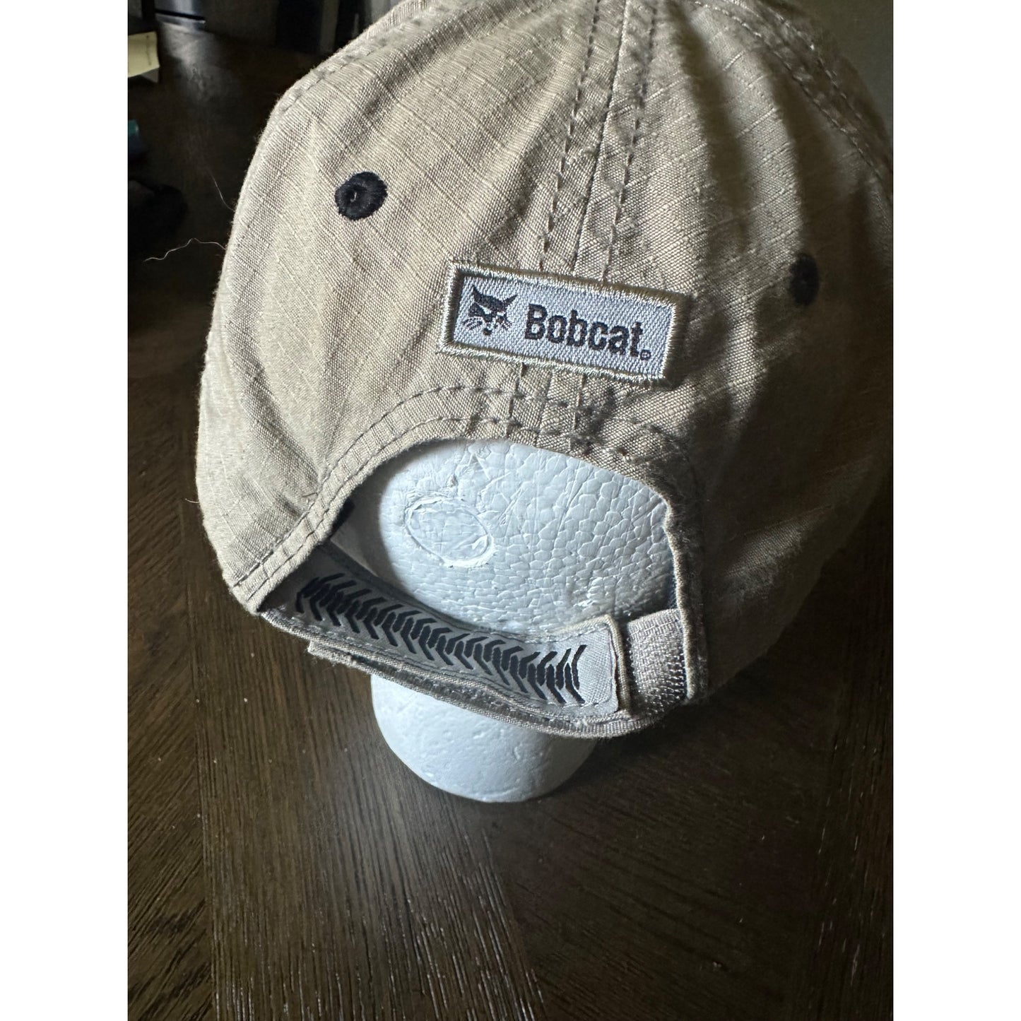 Bobcat Branded Beige Cap With Logo Patch - One Size 100% Cotton Since 1958