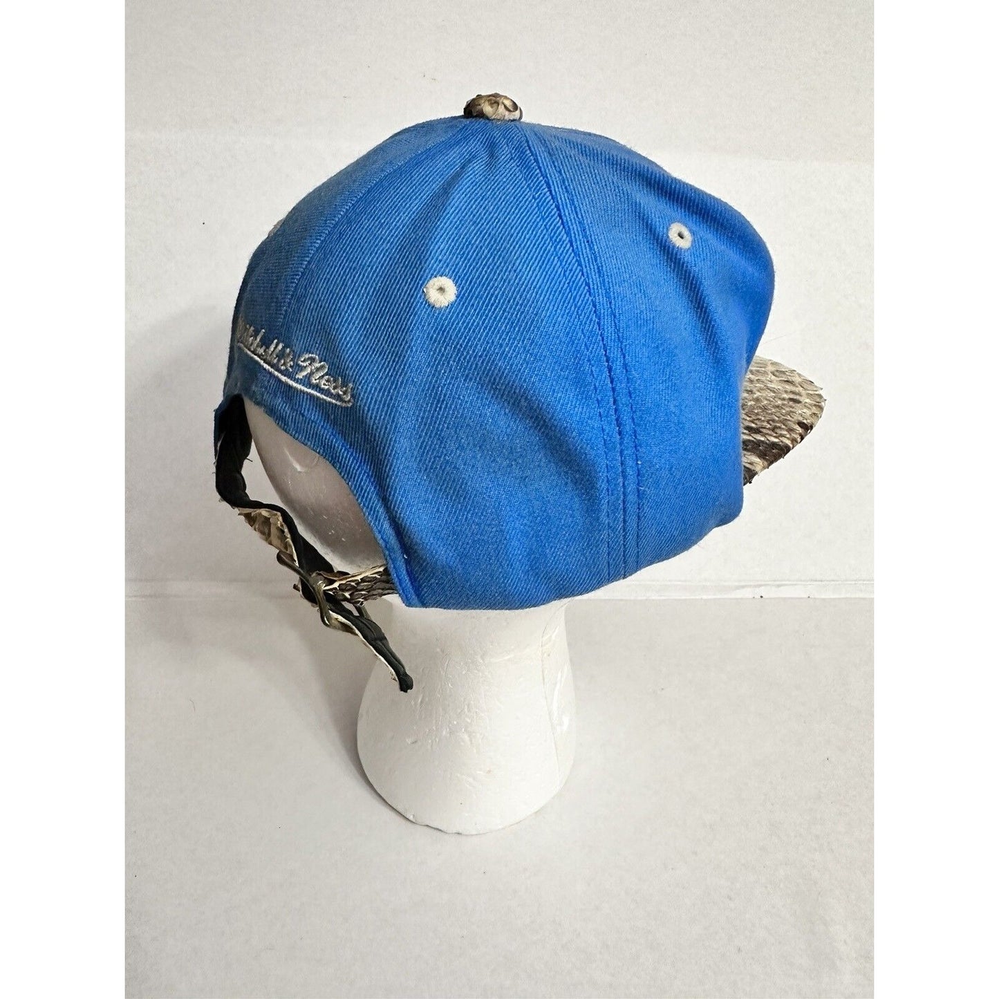 Detroit Lions Hat Snake Skin brim Mitchell Ness Nostalgia NFL vintage Strap Cap