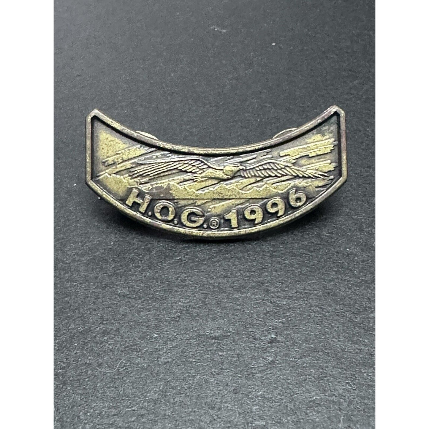 HARLEY DAVIDSON OWNERS GROUP HOG H.O.G. ROCKER 1996 VEST JACKET HAT PIN 96 EAGLE