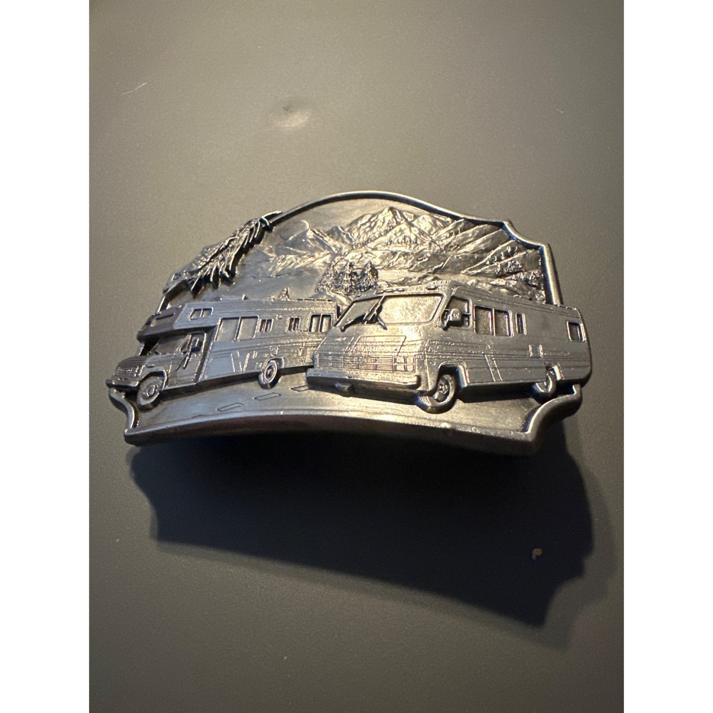 RV Camper 1987 Belt Buckle - L-50 Made In USA   Vintage Siskiyou